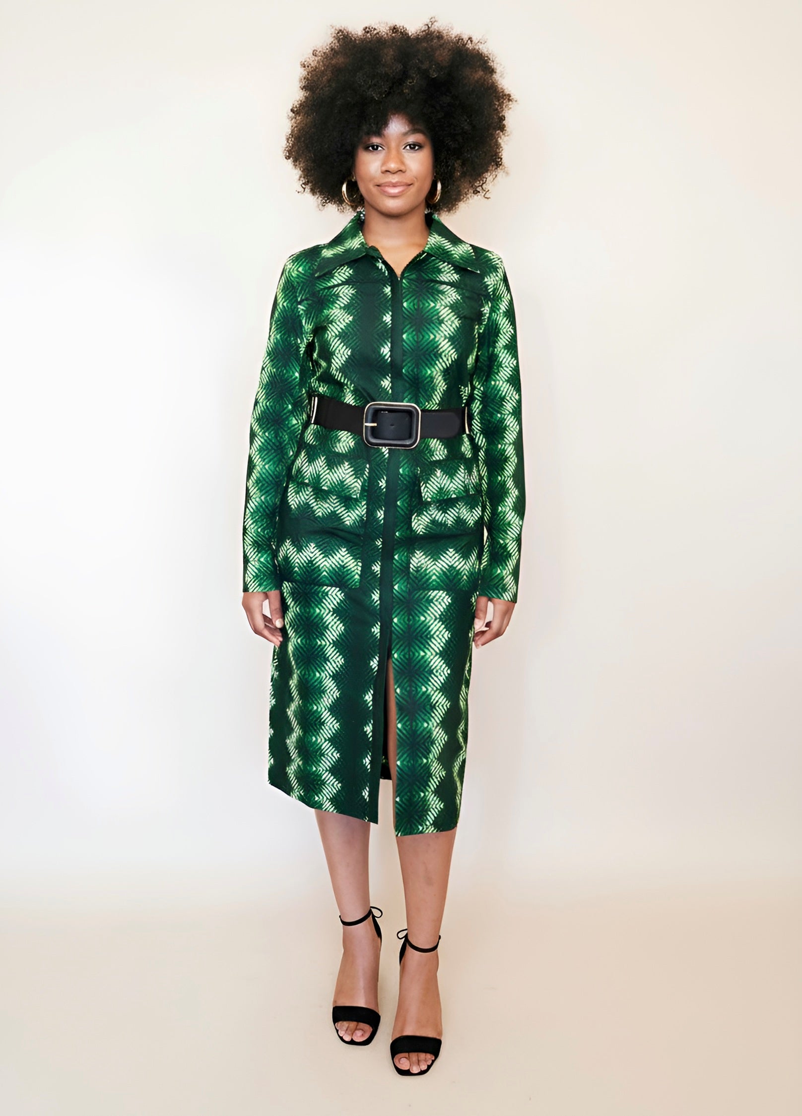 Randa da Ganye (Green twig leaf) Coat Dress