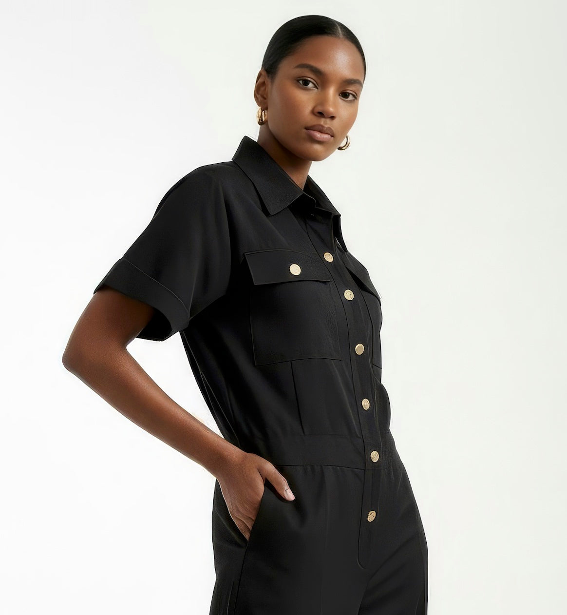 Mikado Workman Jumpsuit (Black)