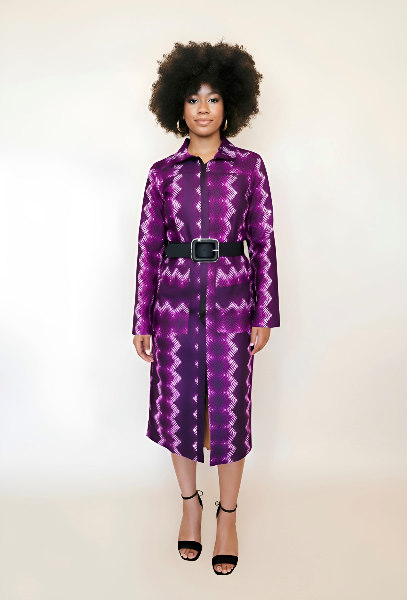 Randa da Ganye (Purple twig leaf) Coat Dress.