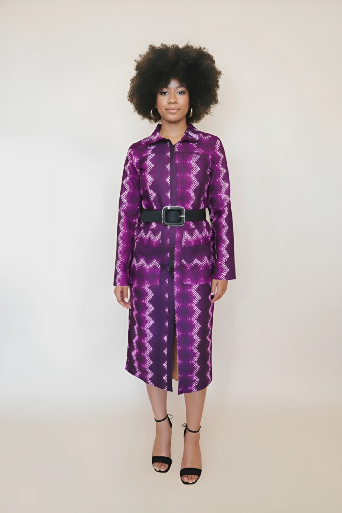 Randa da Ganye (Purple twig leaf) Coat Dress.